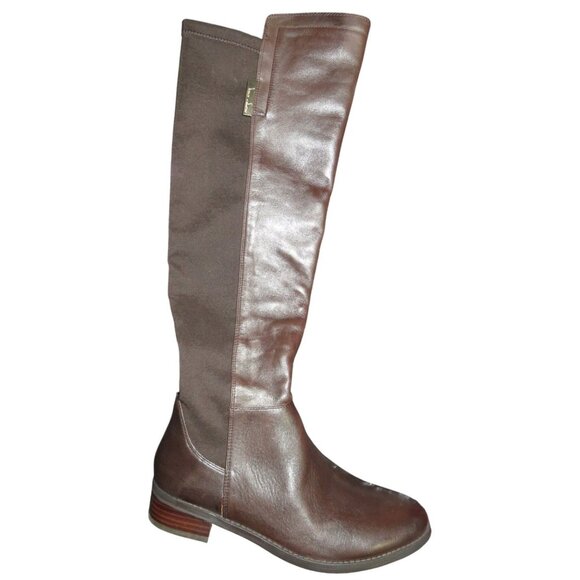 Vince Camuto Kellisi Mixed Italian Leather & Suede Knee High boots in Mocha sz 8 - Picture 5 of 13